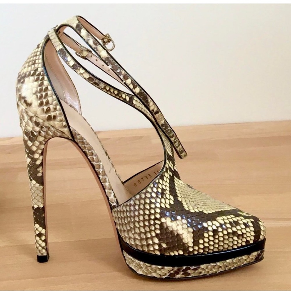Casadei Genuine Python Platform Heels